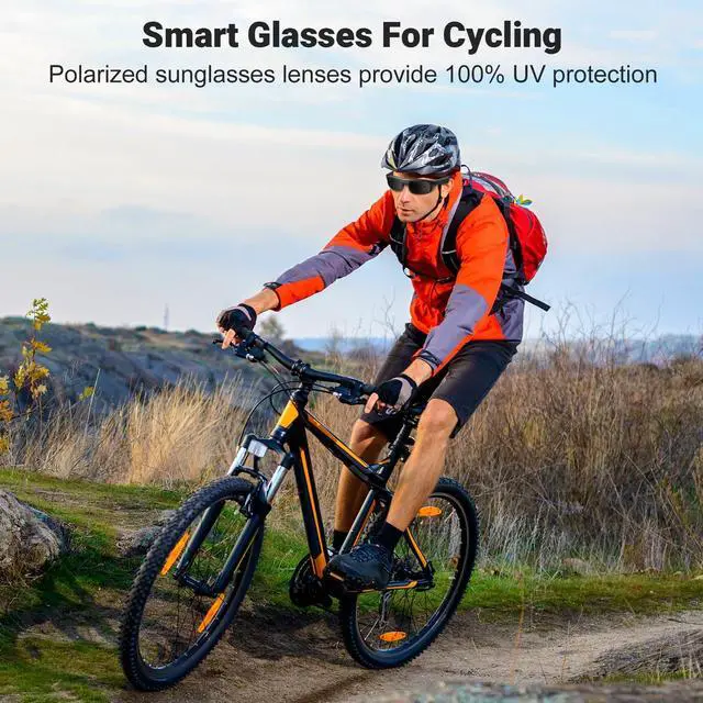 Alt view image 2 of 7 - Smart Glasses, Polarized Bluetooth Sunglasses, Built-in Mic & Speakers, Voice Assistant, UV Protection Audio Sun Glass