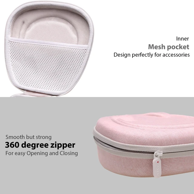 Alt view image 3 of 7 - Case for Logitech H390/H391/Zone 301/H111/H570e Wired Headset Pink Hard Carrying Travel Wired Headset Case for Logitech H390/H391/Zone 301/H111/H570e & JIAMQISHI/Poly Blackwire 3220/AOC