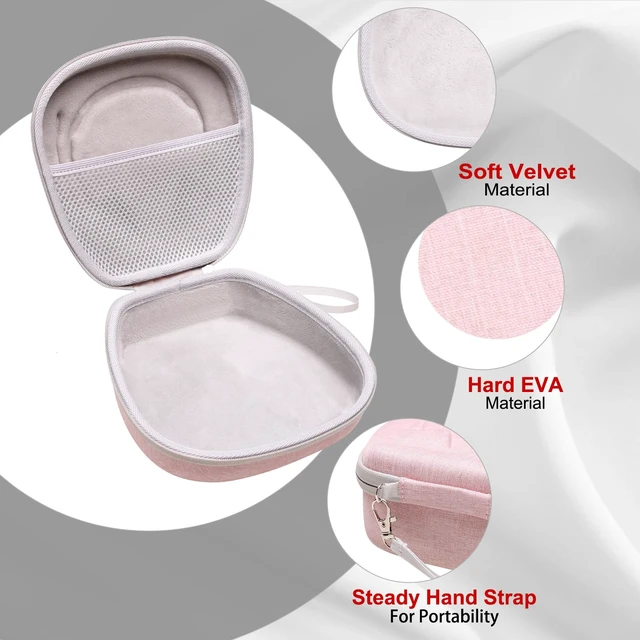 Alt view image 5 of 7 - Case for Logitech H390/H391/Zone 301/H111/H570e Wired Headset Pink Hard Carrying Travel Wired Headset Case for Logitech H390/H391/Zone 301/H111/H570e & JIAMQISHI/Poly Blackwire 3220/AOC
