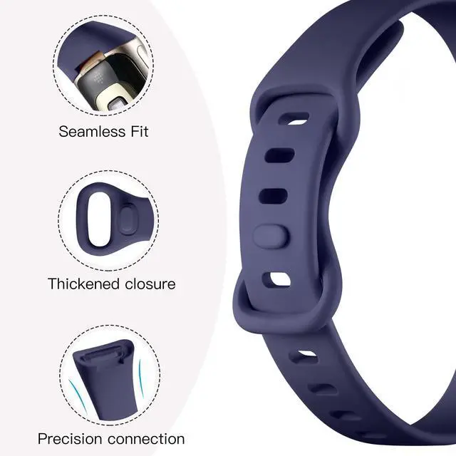 Alt view image 2 of 7 - 8 Pack Band Compatible with Fitbit Charge 5 Bands/Charge 6 Bands for Women Men, Soft Silicone Adjustable Sport Slim Waterproof Replacement Wristband for Fitbit Charge 6 & 5 Fitness Tracker