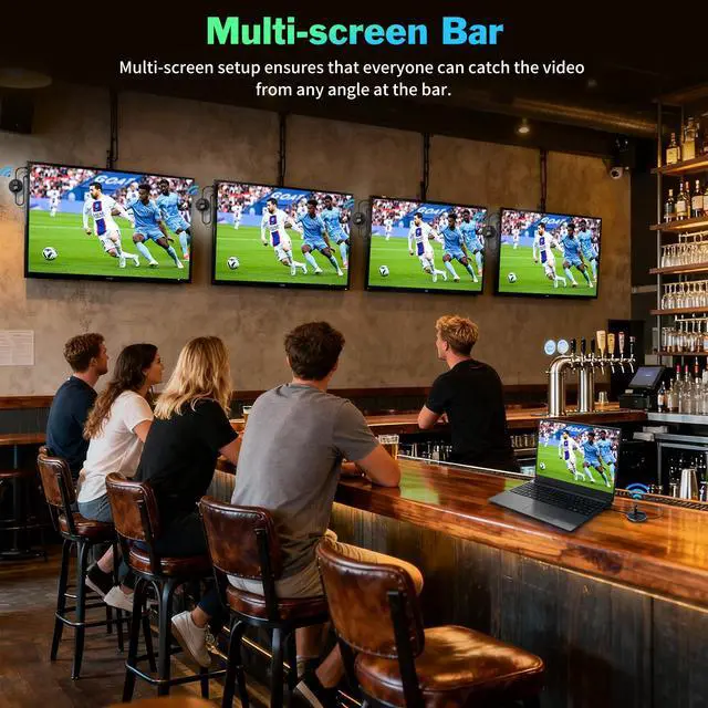 Alt view image 4 of 7 - Wireless HDMI 1 Transmitter 4 Receivers G9R-Plus with LED Display, Multi-TV Splitter for Church & Sports Bars, Heat-Control Plug & Play, 5.8G/2.4G 165FT Stream Wirelessly from Laptop to Multiple TVs
