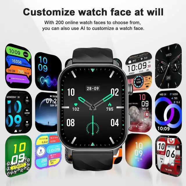 Alt view image 6 of 7 - Smart Watch for Men, GPS, 2.01" HD Fitness Tracker Black | Answer/Make Calls, for Android & iPhone, Heart Rate/Sleep/Sports Monitor Smartwatch, 1 ATM Waterproof