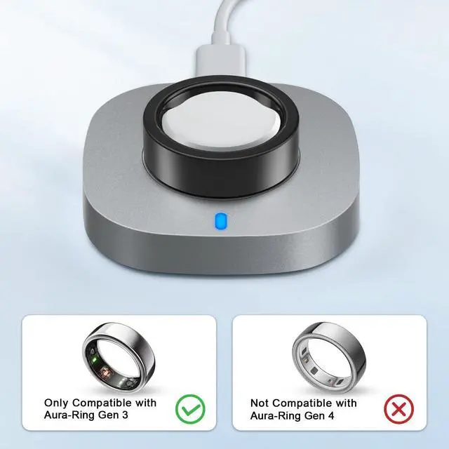 Alt view image 2 of 7 - Charger Compatible with Aura-Ring Gen 3 Size 7 | Fast Charging Dock with USB-C Cable Aura-Ring 3 Accessories