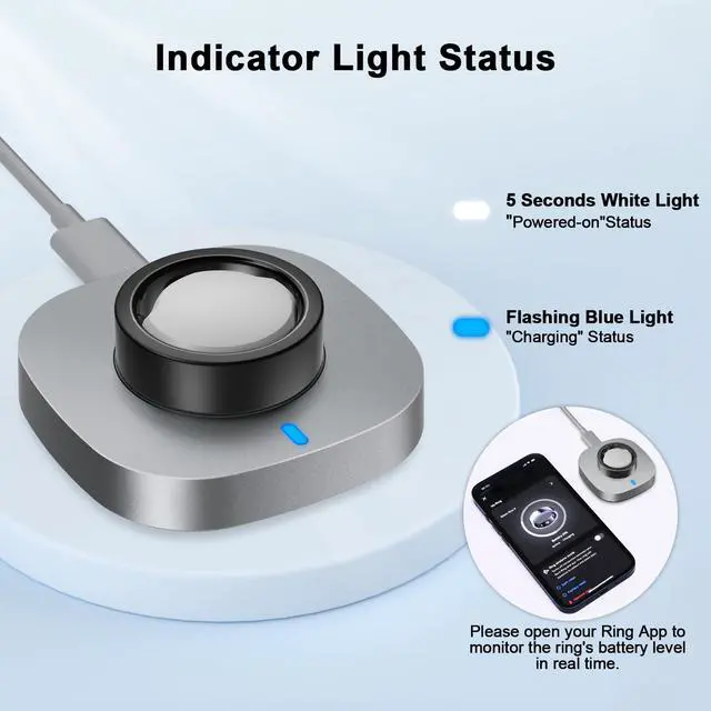 Alt view image 4 of 7 - Charger Compatible with Aura-Ring Gen 3 Size 7 | Fast Charging Dock with USB-C Cable Aura-Ring 3 Accessories