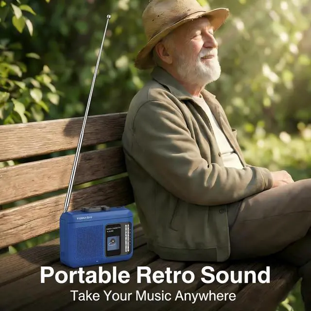Alt view image 7 of 7 - Portable Cassette Tape Player and Recorder with AM/FM Radio | Built-in speaker and microphone, 3.5mm headphone and external mic jacks, 5V USB power or 2 AA batteries, not rechargeable