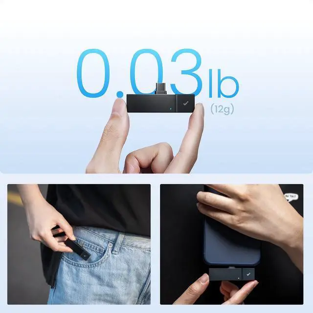 Alt view image 5 of 7 - P1 mini AI Voice Recorder: Smart Voice Recorder Work with Wireless Earbuds for Meeting Lectures Calls BlueCatch Tech Digital Audio Recorder Transcription Summary HiNotes APP Control 32GB