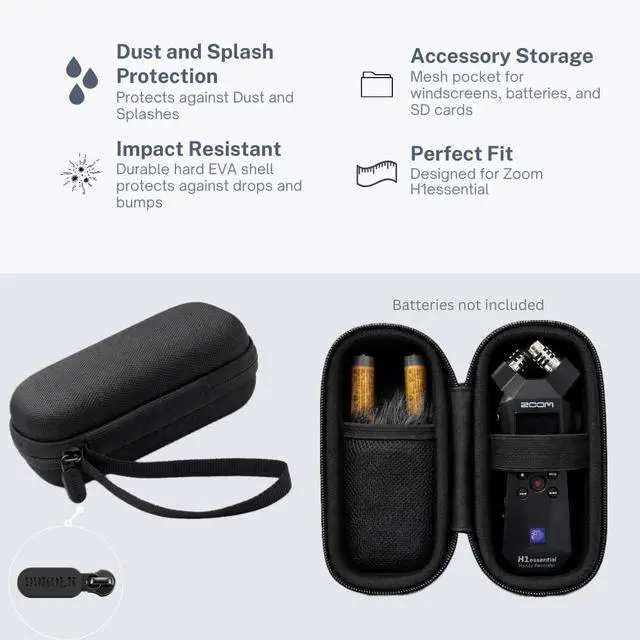 Alt view image 4 of 5 - H1essential Recorder Bundle with Case, Windscreens & Tripod | 32-bit float recorder bundle with 99KOLB EVA case, furry and foam windscreens, and octopus tripod
