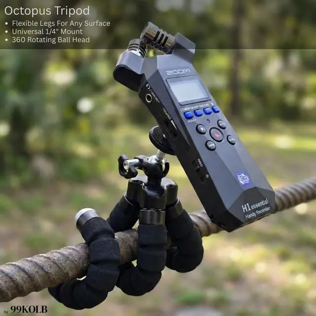 Alt view image 5 of 5 - H1essential Recorder Bundle with Case, Windscreens & Tripod | 32-bit float recorder bundle with 99KOLB EVA case, furry and foam windscreens, and octopus tripod