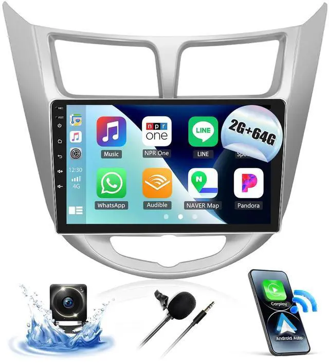 Main image of 2G+64G Android 13 Car Stereo for Hyundai Accent 2012-2017 with Wireless Carplay Android Auto 9" Touchscreen Car Radio with GPS Navigation WiFi Bluetooth FM/RDS Radio HD Backup Camera Head Unit