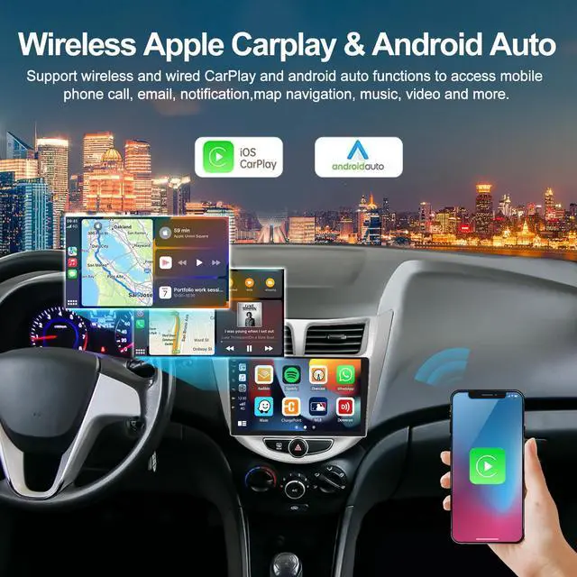 Alt view image 3 of 7 - 2G+64G Android 13 Car Stereo for Hyundai Accent 2012-2017 with Wireless Carplay Android Auto 9" Touchscreen Car Radio with GPS Navigation WiFi Bluetooth FM/RDS Radio HD Backup Camera Head Unit