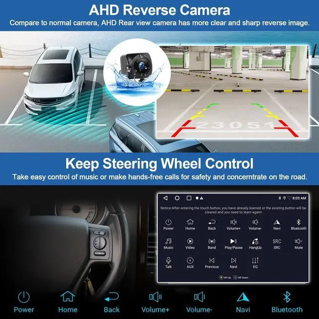 Alt view image 6 of 7 - 2G+64G Android 13 Car Stereo for Hyundai Accent 2012-2017 with Wireless Carplay Android Auto 9" Touchscreen Car Radio with GPS Navigation WiFi Bluetooth FM/RDS Radio HD Backup Camera Head Unit