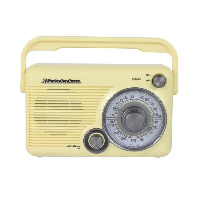 Alt view image 2 of 5 - SB2002YL Portable AM/FM Radio with Headphone Jack and Aux-in Jack with AC/DC Power (Yellow)