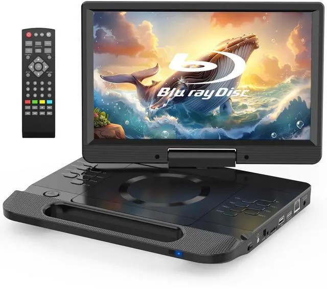 Main image of 13.3 Portable Blu-ray Player, 12 Full HD Rotating Screen, Built-in Rechargeable Battery with Remote, HDMI Output & AV Input, USB/Micro SD Playback, Last Memory