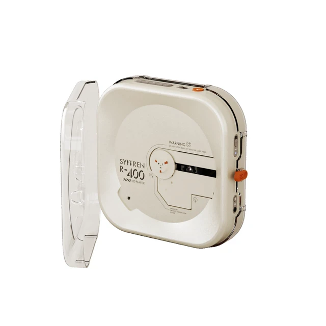 Alt view image 2 of 7 - R400 CD Player with Bluetooth,Retro Style for Home,Without Speakers,Rechargeble Battery,Removable Protective case,Festival Gift,Vintage White