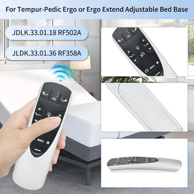 Alt view image 4 of 5 - RF358A Remote Control Replacement for Tempurpedic Ergo or Ergo Extend Adjustable Bed Base JDLK.33.01.18 RF358A JLDK.33.01 36, Compatible with RF502A