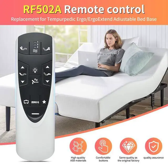 Alt view image 2 of 5 - RF358A Remote Control Replacement for Tempurpedic Ergo or Ergo Extend Adjustable Bed Base JDLK.33.01.18 RF358A JLDK.33.01 36, Compatible with RF502A
