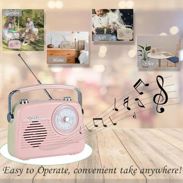 Alt view image 6 of 7 - D-216 Portable AM FM SW Retro Radio,Bluetooth Speaker,Plug-in Wall Powered | Senior friendly easy-use radio for gifting.Great reception,pair devices via Bluetooth,USB & TF playback indoor,outdoor use