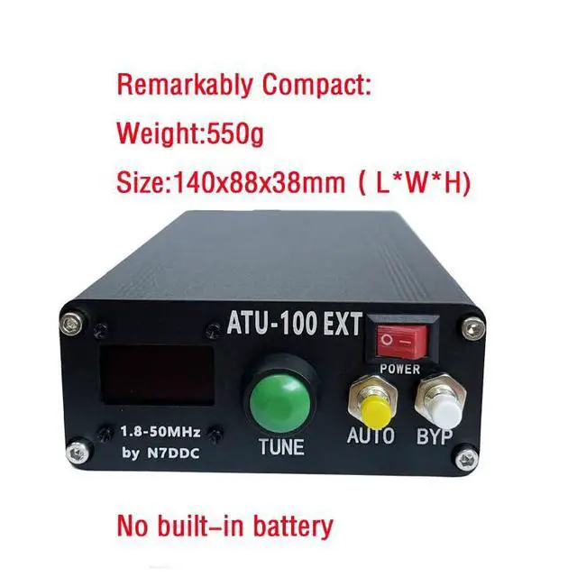 Alt view image 2 of 7 - ATU-100 EXT Antenna Tuner 1.8-50MHz atu100 by N7DDC 7x7 0.96 Inch OLED 3.2 Firmware Programmed with Housing Assembled Machine with USB CableNo Battery Compatible with Radio Antenna