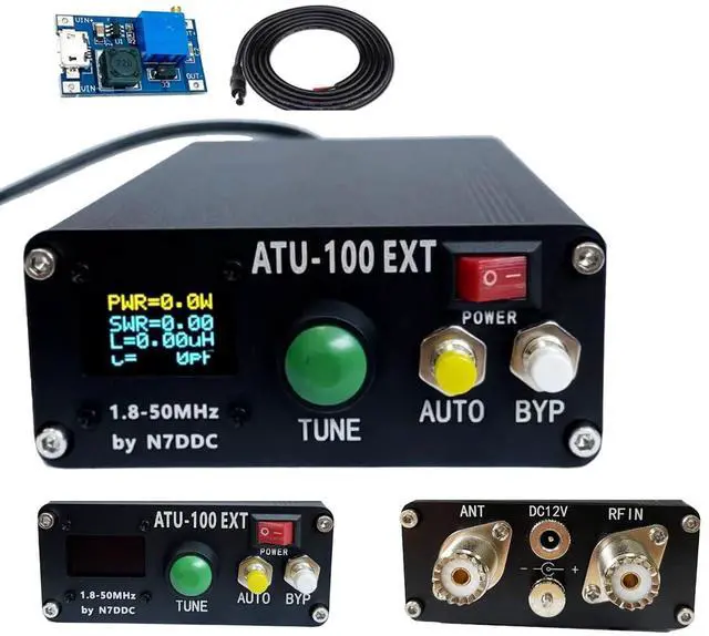 Main image of ATU-100 EXT Antenna Tuner 1.8-50MHz atu100 by N7DDC 7x7 0.96 Inch OLED 3.2 Firmware Programmed with Housing Assembled Machine with USB CableNo Battery Compatible with Radio Antenna