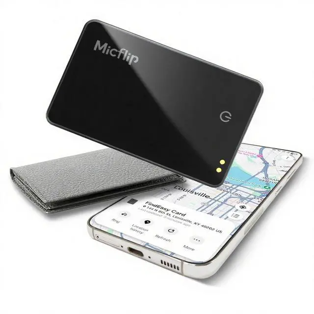 Main image of Wallet Tracker Card (Samsung Only), Works with Samsung SmartThings | 0.08in ultra-thin rechargeable, Samsung certified,premium smooth glass surface, ideal for wallets, passports, luggage & keys