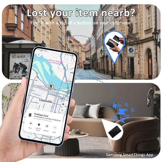 Alt view image 3 of 7 - Wallet Tracker Card (Samsung Only), Works with Samsung SmartThings | 0.08in ultra-thin rechargeable, Samsung certified,premium smooth glass surface, ideal for wallets, passports, luggage & keys