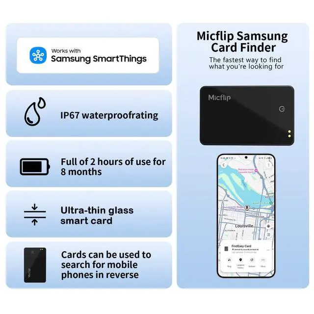 Alt view image 7 of 7 - Wallet Tracker Card (Samsung Only), Works with Samsung SmartThings | 0.08in ultra-thin rechargeable, Samsung certified,premium smooth glass surface, ideal for wallets, passports, luggage & keys