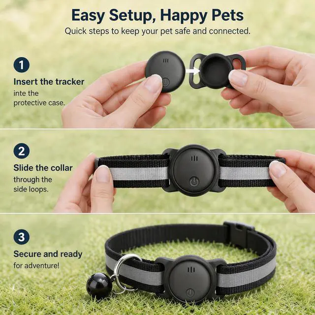Alt view image 6 of 7 - GPS Tracker for Dogs, Smart Collar with Real-Time Location - Pet Location Tracker with Holder, No Monthly Fee/No SIM Card, Works with iOS Find MyApple MFi Certified , Ultra-Slim, IP68 Waterproof
