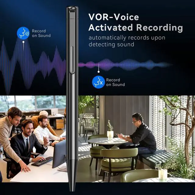 Alt view image 3 of 7 - Digital Voice Recorder,64GB Voice Activated Recorder with Playback,Noise Reduction & Long Battery Life,One-Touch Audio Recording Device with Type-C,Auto Save for Lectures,Meetings,Interviews & Classes