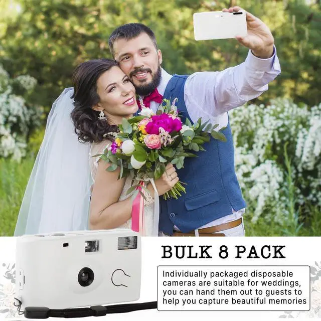 Alt view image 6 of 6 - 8 Pack of Disposable Cameras for Wedding Bulk Single Use Flash 35mm 17 Film 200 ISO Film Camera for Birthday Concert Travel Anniversary Party Supplies