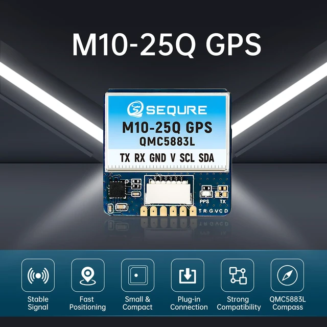 Alt view image 2 of 7 - M10-25Q FPV GPS Module with QMC5883L Compass Dual Protocol Upgraded 10th Generation Chip Fast Satellite Positioning for FPV Racing Drones