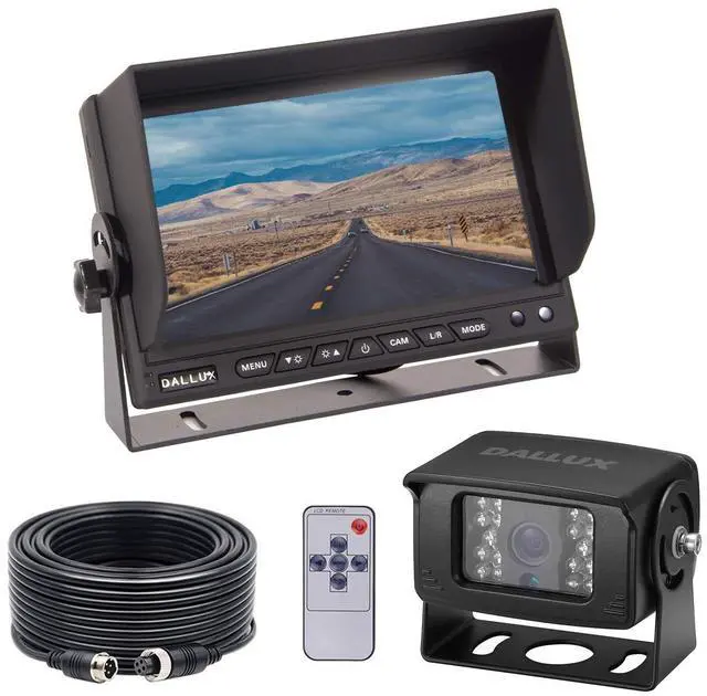 Main image of Heavy Duty Vehicle Truck Bus Backup Camera Kit,4 PIN Cab Cam with 7inch LCD Monitor Waterproof Night Vision Rear View Camera+66ft Extension Cable for Bus Truck Van Trailer RV Campers(12V 24V)