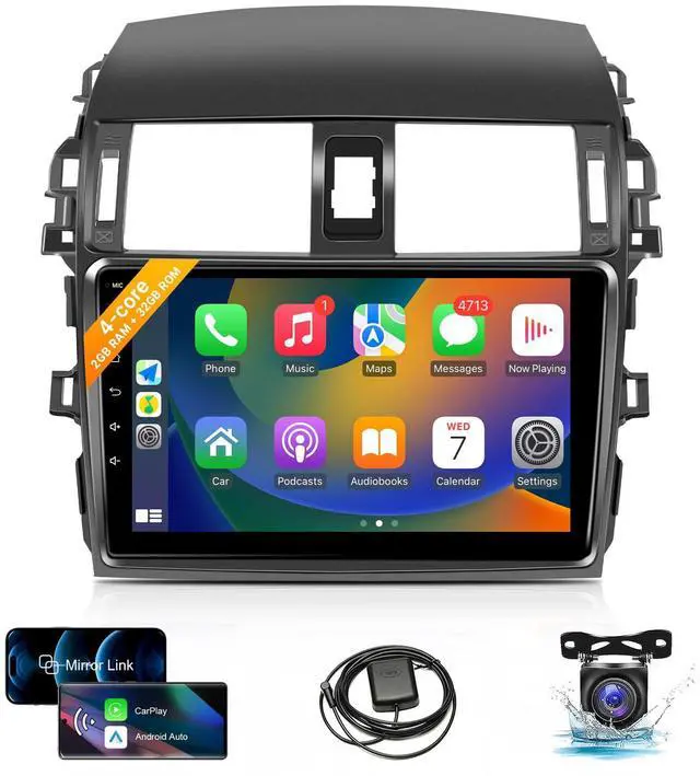 Main image of Android Car Radio for Toyota Corolla 2009 2010 2011 2012 2013 | Wireless Carplay Android Auto, 9 inch Touchscreen Corolla Stereo GPS Navigation Head Unit Bluetooth WiFi FM SWC+Backup Camera
