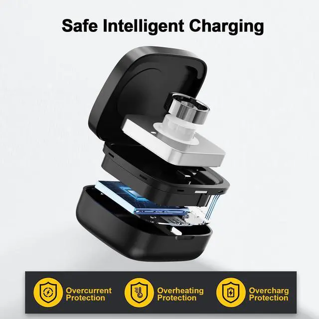 Alt view image 7 of 7 - Wireless Charging Case for Oura Ring Gen 5, 4 & 3 Charger, 1000mAh Portable Travel Power Station Fits All-Sized Oura Ring 5, 4 & 3, 30-Day Runtime (Official Charger NOT Included)(Black)