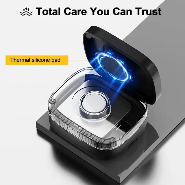 Alt view image 5 of 7 - Wireless Charging Case for Oura Ring Gen 5, 4 & 3 Charger, 1000mAh Portable Travel Power Station Fits All-Sized Oura Ring 5, 4 & 3, 30-Day Runtime (Official Charger NOT Included)(Black)