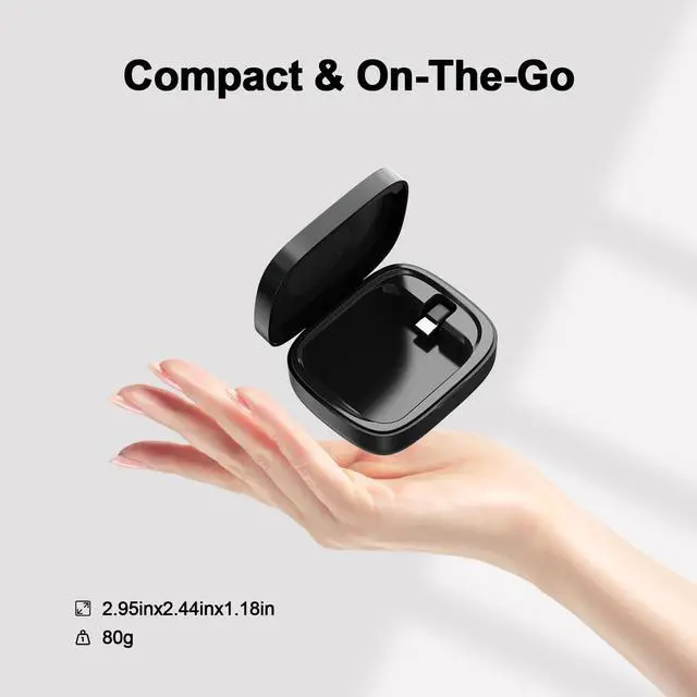 Alt view image 6 of 7 - Wireless Charging Case for Oura Ring Gen 5, 4 & 3 Charger, 1000mAh Portable Travel Power Station Fits All-Sized Oura Ring 5, 4 & 3, 30-Day Runtime (Official Charger NOT Included)(Black)
