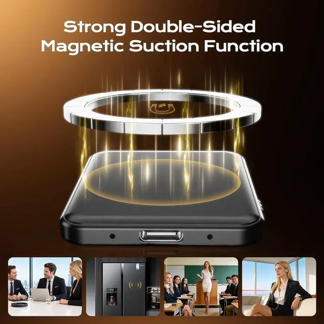 Alt view image 5 of 7 - Magnetic Voice Activated Recorder, 64GB(6000H) Recording Device | Voice Recorder, AI Noise Reduction, USB-C OTG Transfer, Long Battery Life, for Interviews, Class Notes and Work
