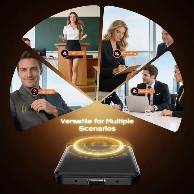 Alt view image 7 of 7 - Magnetic Voice Activated Recorder, 64GB(6000H) Recording Device | Voice Recorder, AI Noise Reduction, USB-C OTG Transfer, Long Battery Life, for Interviews, Class Notes and Work