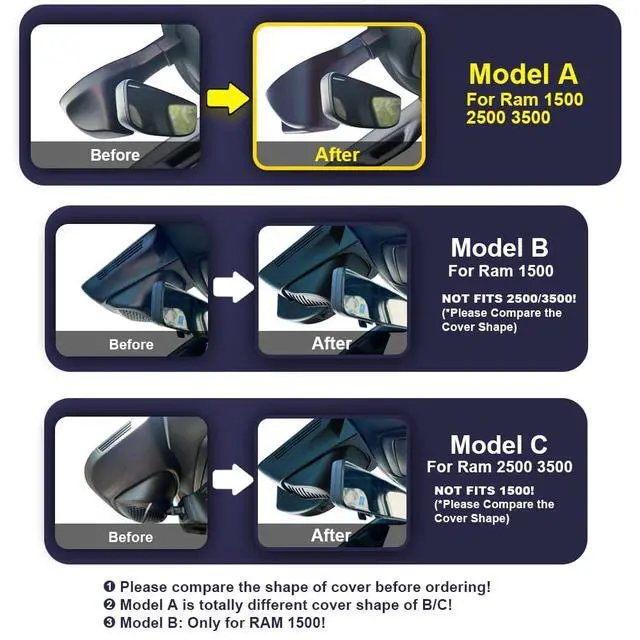 Alt view image 2 of 7 - 4K Dash Cam Suitable for RAM 1500 TRX Classic (Model A) 2019 2020 2021 2022 2023 2024 Rebel Big Horn Laramie, OEM Look, UHD 2160P Video, WiFi&APP, Loop Recording G-Sensor, Plug&Play, 64GB Card