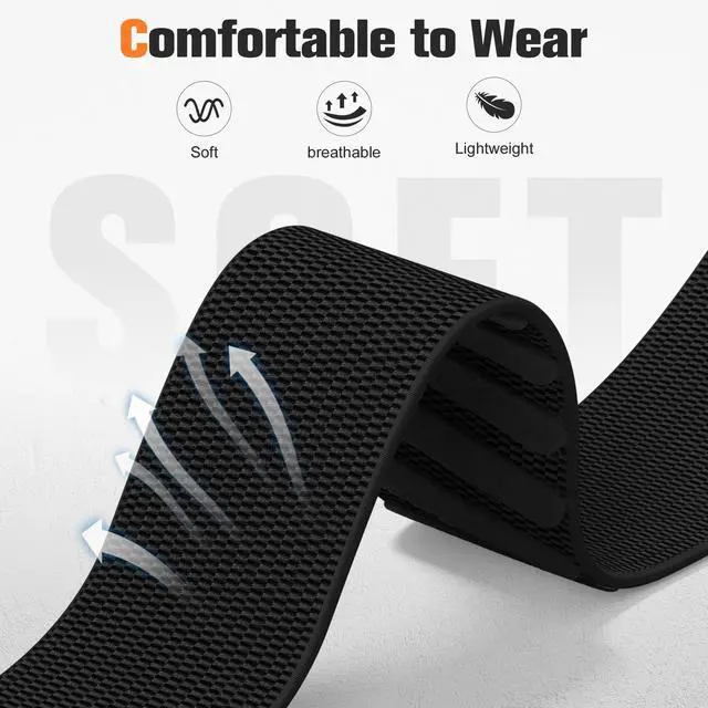 Alt view image 2 of 7 - Sport Band Compatible with Whoop 5.0 Bands One, Peak and Life/MG, Breathable Adjustable Elastic Replacement Soft Nylon Strap Accessories for Whoop Band 5.0 Fitness Tracker, BlackBlack