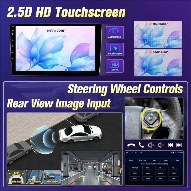 Alt view image 4 of 7 - Android Car Radio for Toyota Corolla 2009 2010 2011 2012 2013 | Wireless Carplay Android Auto, 9 inch Touchscreen Corolla Stereo GPS Navigation Head Unit Bluetooth WiFi FM SWC+Backup Camera