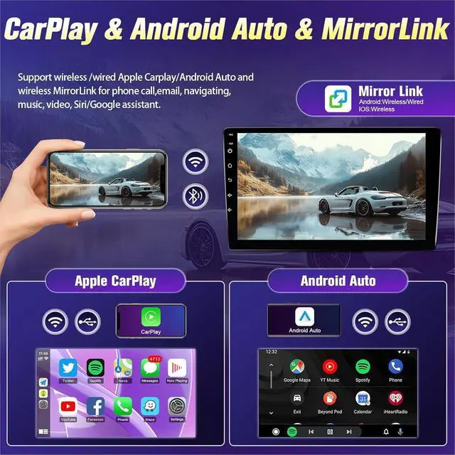 Alt view image 7 of 7 - Android Car Radio for Toyota Corolla 2009 2010 2011 2012 2013 | Wireless Carplay Android Auto, 9 inch Touchscreen Corolla Stereo GPS Navigation Head Unit Bluetooth WiFi FM SWC+Backup Camera