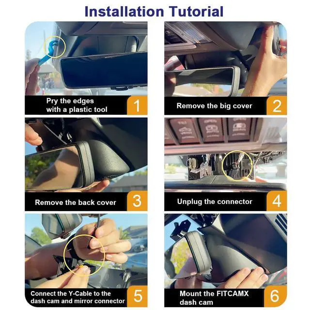 Alt view image 5 of 7 - 4K Dash Cam Suitable for RAM 1500 (Model B) 2019-2024 Rebel Big Horn Laramie Tradesman TRX Classic, OEM Look, 2160P UHD Video, WiFi & APP, Loop Recording G-Sensor, Easy to Use, 64GB Card