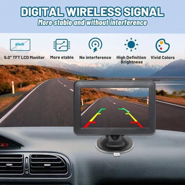 Alt view image 5 of 7 - 2 Magnetic Wireless Backup Cameras HD1080P w/ 5" Split Screen Monitor Portable No Wiring Trailer Hitch IR Night Vision Rear View Camera for Truck Pickup RV Camper 5th Wheel Boat Horse Trailer