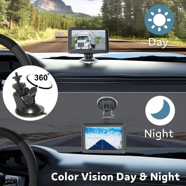 Alt view image 7 of 7 - 2 Magnetic Wireless Backup Cameras HD1080P w/ 5" Split Screen Monitor Portable No Wiring Trailer Hitch IR Night Vision Rear View Camera for Truck Pickup RV Camper 5th Wheel Boat Horse Trailer