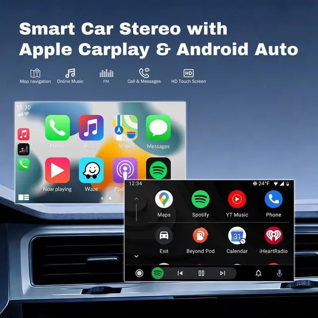 Alt view image 3 of 7 - 9.7In 2+64G Car Stereo for Ford F150 2009-2014 with WiFi/Bluetooth/GPS Navigation Unit/FM/SWC/OE Camera Radio Receiver Screen, with Carplay & Android Auto Interior Accessories