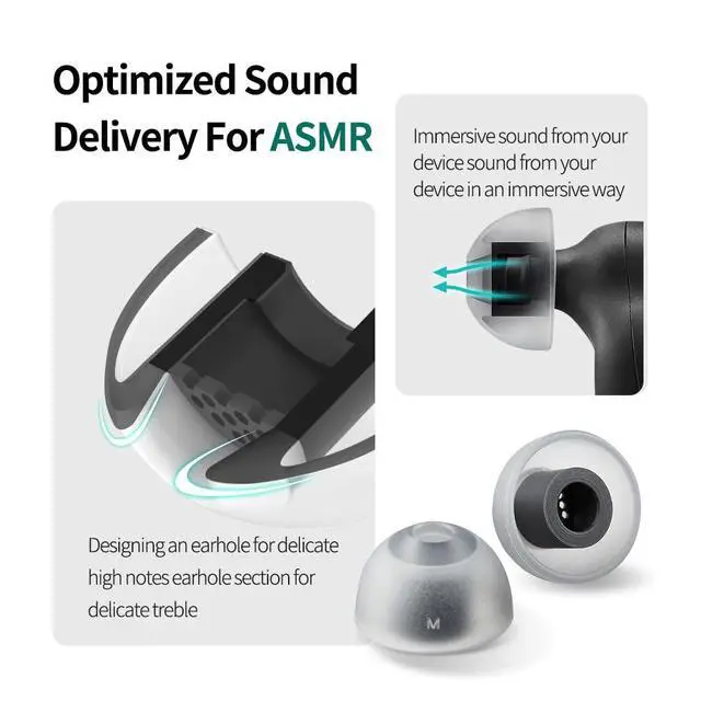 Alt view image 5 of 7 - MAX ASMR Standard Earbud Tips, Medical Silicone IEM Ear Tips | Pressure-Free Fit, Compatible with Sony WF-1000XM6, WF-1000XM5, Beats Power Beats Pro 2, and other wireless earbuds