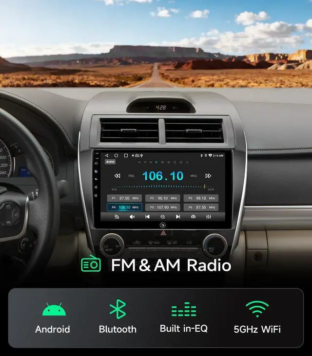 Alt view image 5 of 7 - Car Stereo Radio for Toyota Camry 2012-2014, Wireless CarPlay Android Auto | 10.2-inch IPS HD touchscreen, 64G storage, 5G WiFi GPS, Bluetooth FM AM SWC, plug-and-play, 1080P backup camera