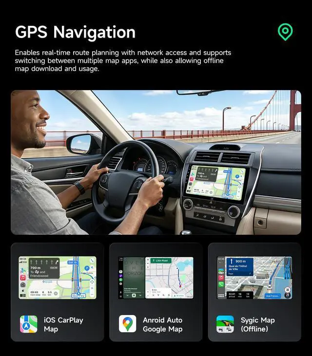 Alt view image 7 of 7 - Car Stereo Radio for Toyota Camry 2012-2014, Wireless CarPlay Android Auto | 10.2-inch IPS HD touchscreen, 64G storage, 5G WiFi GPS, Bluetooth FM AM SWC, plug-and-play, 1080P backup camera
