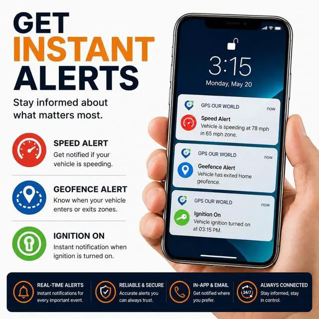 Alt view image 4 of 6 - Car GPS Tracker (OBD2 Plug & Play) 3 Months Free Trial, Real-Time GPS Tracker for Cars, 1-Year History, Speed & Driving Alerts, App Control, Global Coverage - Plans from $4.99/Month