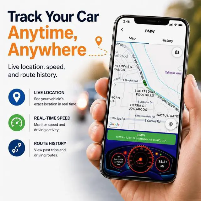 Alt view image 5 of 6 - Car GPS Tracker (OBD2 Plug & Play) 3 Months Free Trial, Real-Time GPS Tracker for Cars, 1-Year History, Speed & Driving Alerts, App Control, Global Coverage - Plans from $4.99/Month